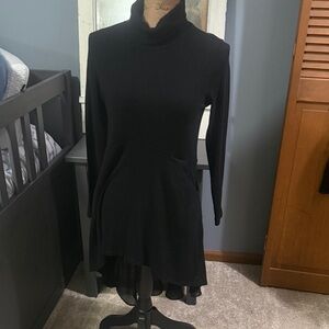 Elegant Black Turtleneck Dress